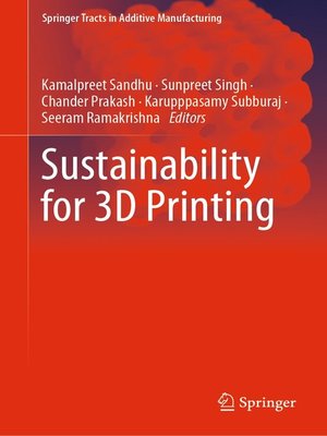 cover image of Sustainability for 3D Printing